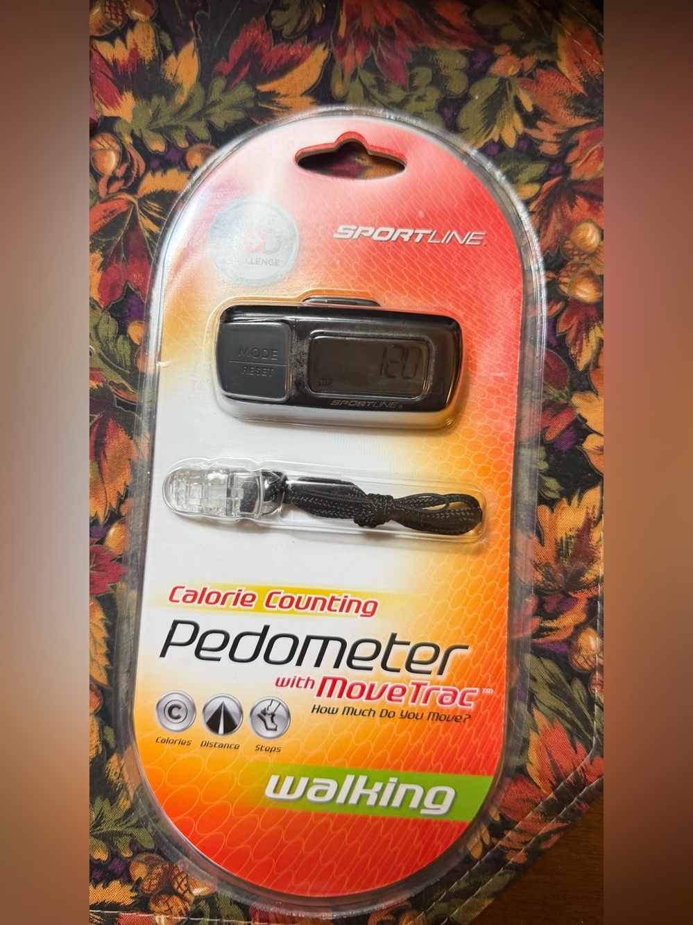 Sportline Black Pedometer with MoveTrac - Calorie Counting Walking Step Counter